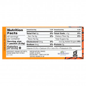 SweetLeaf Stevia, Органический подсластитель в гранулах с фруктами монаха, 40 пакетиков по 0,8 г (0,28 унции) в Москве - eco-herb.ru | фото