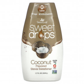 SweetLeaf Stevia, Sweet Drops®, со вкусом кокоса, 50 мл (1,7 жидк. унции) - описание | фото