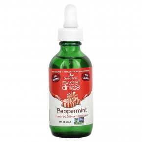 SweetLeaf Stevia, Sweet Drops®, со вкусом перечной мяты, 60 мл (2 жидк. унции) - описание | фото