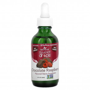 SweetLeaf Stevia, Sweet Drops®, со вкусом шоколада и малины, 60 мл (2 жидк. унции) - описание | фото