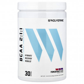 Swolverine, BCAA 2:1:1, гранат и асаи, 285 г (10,05 унции) - описание | фото