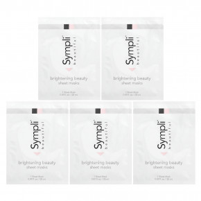 Sympli Beautiful, тканевая маска для улучшения цвета кожи, 5 шт. по 25 мл (0,85 унции) (Товар снят с продажи) в Москве - eco-herb.ru | изображение Sympli Beautiful, тканевая маска для улучшения цвета кожи, 5 шт. по 25 мл (0,85 унции) (Товар снят с продажи) в Москве - eco-herb.ru | фото