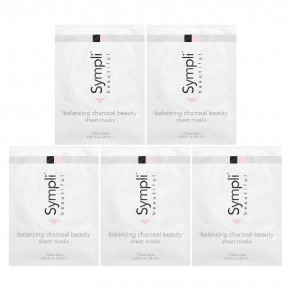 Sympli Beautiful, тканевые маски с древесным углем для восстановления баланса, 5 шт., 25 мл (0,85 жидк. унции) каждая (Товар снят с продажи) в Москве - eco-herb.ru | фото