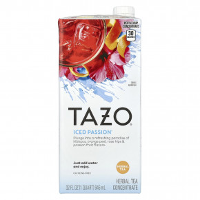 TAZO, Концентрат травяного чая Iced Passion, без кофеина, 946 мл (32 жидк. унц.) в Москве - eco-herb.ru | фото