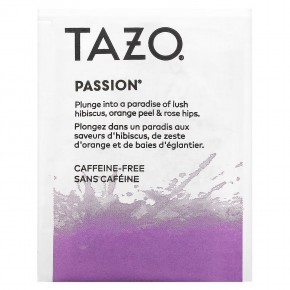 TAZO, Herbal Tea, Passion, без кофеина, 20 чайных пакетиков, 52 г (1,8 унции) в Москве - eco-herb.ru | фото