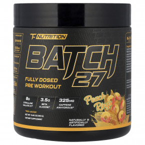 TC Nutrition, Batch 27, полноценная предтренировочная добавка, со вкусом персика, 380 г (13,4 унции) - описание
