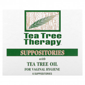 Tea Tree Therapy, cвечи с маслом чайного дерева для гигиены влагалища, 6 свечей - описание | фото