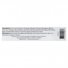 Tea Tree Therapy, натуральная отбеливающая зубная паста с маслом чайного дерева, 85 г (3 унции) в Москве - eco-herb.ru | фото