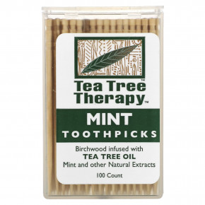 Tea Tree Therapy, Зубочистки Tea Tree TherapyToothpicks, мятные, примерно 100 штук (Товар снят с продажи) в Москве - eco-herb.ru | фото