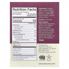 Teeccino, чай из обжаренных трав, ваниль и орех, без кофеина, 10 чайных пакетиков, 60 г (2,12 унции) в Москве - eco-herb.ru | фото