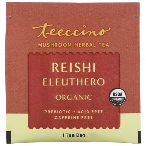 Teeccino, Mushroom Herbal Tea, Reishi Eleuthero, French Roast, Caffeine Free, 10 Tea Bags, 2.12 oz (60 g) в Москве - eco-herb.ru | фото