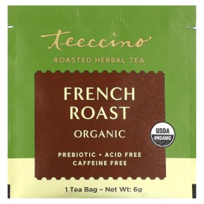 Teeccino, Органический обжаренный травяной чай, французская обжарка, без кофеина, 10 чайных пакетиков, 60 г (2,12 унции) в Москве - eco-herb.ru | фото