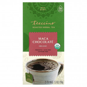 Teeccino, Органический жареный травяной чай, шоколад с мака, без кофеина, 25 чайных пакетиков, 150 г (5,3 унции) - описание