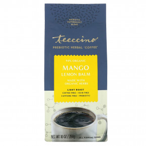 Teeccino, Prebiotic Herbal Coffee, мелисса с манго и лимоном, легкая обжарка, без кофеина, 284 г (10 унций) в Москве - eco-herb.ru | фото