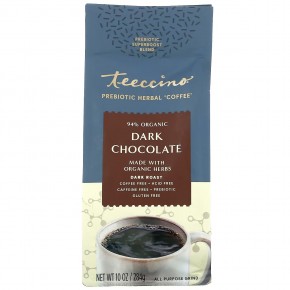 Teeccino, Prebiotic Herbal Coffee, темный шоколад, темная обжарка, без кофеина, 284 г (10 унций) в Москве - eco-herb.ru | фото