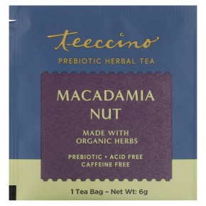 Teeccino, Травяной чай с пребиотиками, орехи макадамия, без кофеина, 10 чайных пакетиков, 60 г (2,12 унции) в Москве - eco-herb.ru | фото