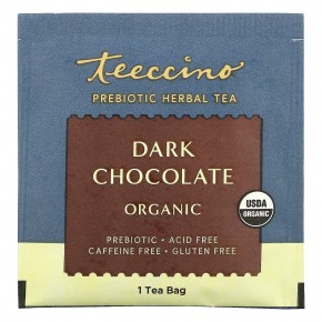 Teeccino, Prebiotic Herbal Tea, органический темный шоколад, без кофеина, 10 чайных пакетиков, 60 г (2,12 унции) в Москве - eco-herb.ru | фото