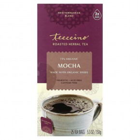 Teeccino, Roasted Herbal Tea, Mocha, Caffeine Free, 25 Tea Bags, 5.3 oz (150 g) в Москве - eco-herb.ru | фото
