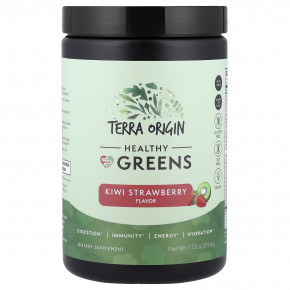 Terra Origin, Healthy Greens, киви и клубника, 315,6 г (11,13 унции) - описание | фото