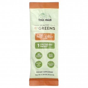 Terra Origin, Healthy Greens, тропическая маракуйя, 15 пакетиков On the Go, 10,65 г (0,38 унции) каждый в Москве - eco-herb.ru | фото