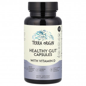 Terra Origin, Healthy Gut™, капсулы с витамином D, 60 капсул - описание | фото