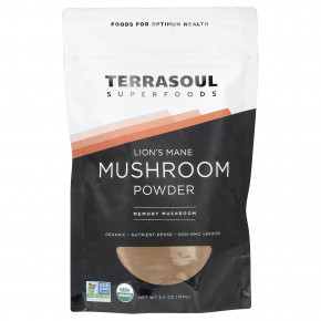 Terrasoul Superfoods, ежовик гребенчатый, грибной порошок, 5,5 унции (156 г) - описание | фото