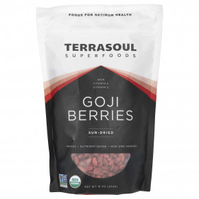 Terrasoul Superfoods, ягоды годжи, высушенные на солнце, 454 г (16 унций) - описание