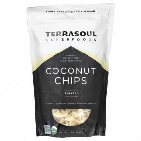 Terrasoul Superfoods, кокосовые чипсы, обжаренные, 340 г (12 унций) - описание