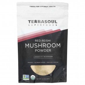 Terrasoul Superfoods, порошок из красного гриба рейши, 156 г (5,5 унции) - описание | фото