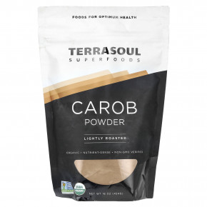 Terrasoul Superfoods, порошок из рожкового дерева, слегка обжаренный, 454 г (16 унций) в Москве - eco-herb.ru | фото