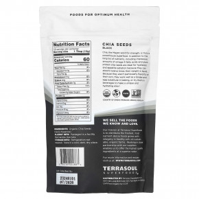 Terrasoul Superfoods, семена чиа, черные, 226 г (8 унций) (Товар снят с продажи) в Москве - eco-herb.ru | фото
