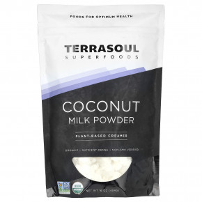 Terrasoul Superfoods, сухое кокосовое молоко, 454 г (16 унций) в Москве - eco-herb.ru | фото