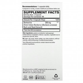 Terry Naturally, берберин MetX, 60 капсул (250 мг в 1 капсуле) в Москве - eco-herb.ru | фото