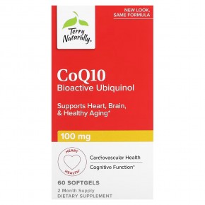 Terry Naturally, CoQ10, биоактивный убихинол, 100 мг, 60 мягких таблеток в Москве - eco-herb.ru | фото