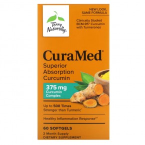 Terry Naturally, CuraMed, 375 мг, 60 желатиновых капсулы - описание