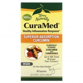 Terry Naturally, CuraMed, куркумин для улучшенной усвояемости, 500 мг, 60 капсул в Москве - eco-herb.ru | фото