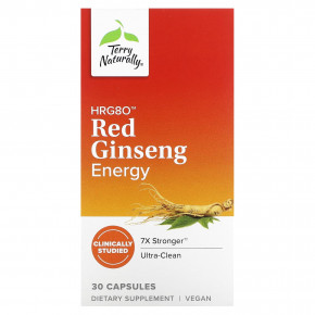 Terry Naturally, HRG80 Red Ginseng Energy, 200 мг, 30 капсул - описание | фото