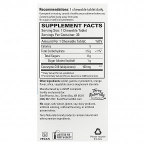 Terry Naturally, коэнзим Q10, с апельсиновым вкусом, 30 жевательных таблеток (100 мг в 1 таблетке) в Москве - eco-herb.ru | фото