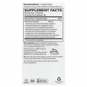 Terry Naturally, комплекс с ресвератролом с куркумином Bcm-95® и кверцетином, 60 капсул в Москве - eco-herb.ru | изображение Terry Naturally, комплекс с ресвератролом с куркумином Bcm-95® и кверцетином, 60 капсул в Москве - eco-herb.ru | фото