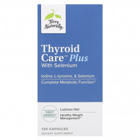 Terry Naturally, Thyroid Care Plus, с селеном, 120 капсул - описание