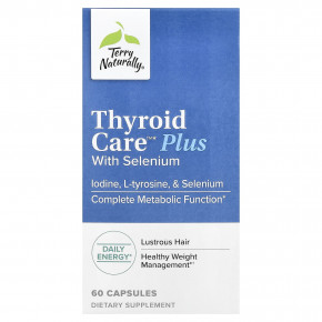 Terry Naturally, Thyroid Care™ Plus с селеном, 60 капсул - описание | фото