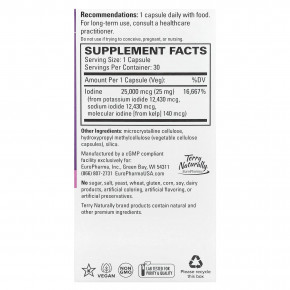 Terry Naturally, Tri-Iodine®, 25 мг, 30 капсул в Москве - eco-herb.ru | изображение Terry Naturally, Tri-Iodine®, 25 мг, 30 капсул в Москве - eco-herb.ru | фото