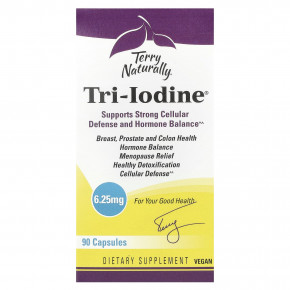 Terry Naturally, Tri-Iodine®, 6,25 мг, 90 капсул - описание