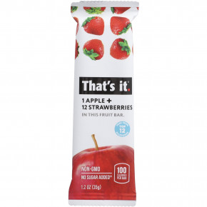 That's It, фруктовые батончики, яблоко и клубника, 12 батончиков по 35 г (1,2 унции) в Москве - eco-herb.ru | изображение That's It, фруктовые батончики, яблоко и клубника, 12 батончиков по 35 г (1,2 унции) в Москве - eco-herb.ru | фото