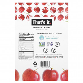 That's It, фруктовые батончики, яблоко и вишня, 12 батончиков по 35 г (1,2 унции) в Москве - eco-herb.ru | изображение That's It, фруктовые батончики, яблоко и вишня, 12 батончиков по 35 г (1,2 унции) в Москве - eco-herb.ru | фото