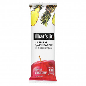 That's It, фруктовый батончик, яблоко и ананас, 12 батончиков по 35 г (1,2 унции) в Москве - eco-herb.ru | фото