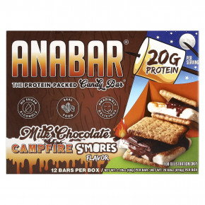 The Anabar, The Protein-Packed Candy Bar, Campfire S'Mores, молочный шоколад, 12 батончиков, 65 г (2,29 унции) - описание