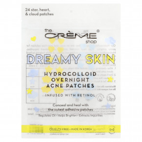 The Creme Shop, Dreamy Skin, гидроколлоидные ночные патчи от акне, звезда, сердце и облака, 24 шт. - описание | фото
