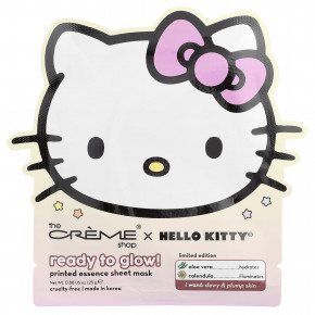 The Creme Shop, Hello Kitty®, готовый к сиянию!, тканевая маска с эссенцией, 1 шт., 25 г (0,88 унции) - описание | фото