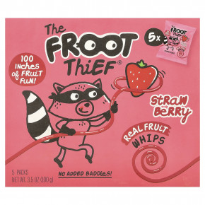 The Froot Thief, Real Fruit Whips, клубника, 5 пакетиков по 20 г (0,7 унции) - подробнее The Froot Thief, Real Fruit Whips, клубника, 5 пакетиков по 20 г (0,7 унции) - описание